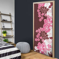 Pink Hibiscus Plumeria Floral Door Cover LT01 - Polynesian Pride
