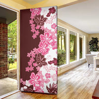 Pink Hibiscus Plumeria Floral Door Cover LT01 - Polynesian Pride