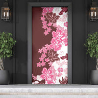 Pink Hibiscus Plumeria Floral Door Cover LT01 - Polynesian Pride