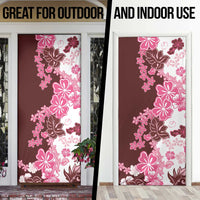 Pink Hibiscus Plumeria Floral Door Cover LT01 - Polynesian Pride