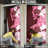 Pink Hibiscus Plumeria Floral Door Cover LT01 - Polynesian Pride