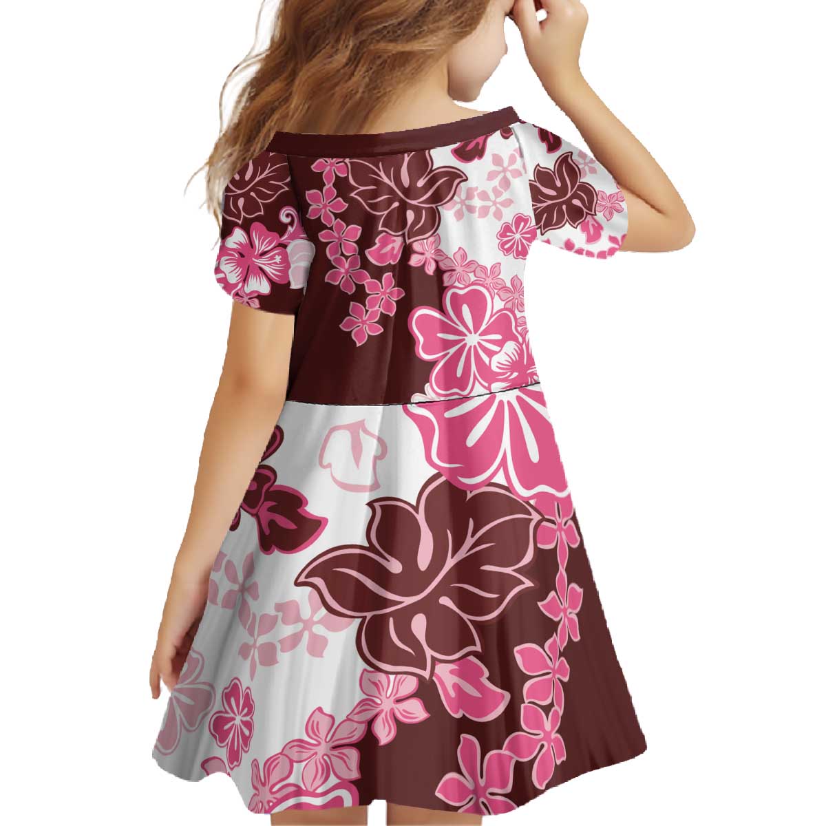 Pink Hibiscus Plumeria Floral Family Matching Off The Shoulder Long Sleeve Dress and Hawaiian Shirt LT01 - Polynesian Pride