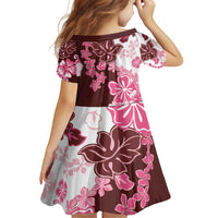 Pink Hibiscus Plumeria Floral Family Matching Off Shoulder Short Dress and Hawaiian Shirt LT01 - Polynesian Pride