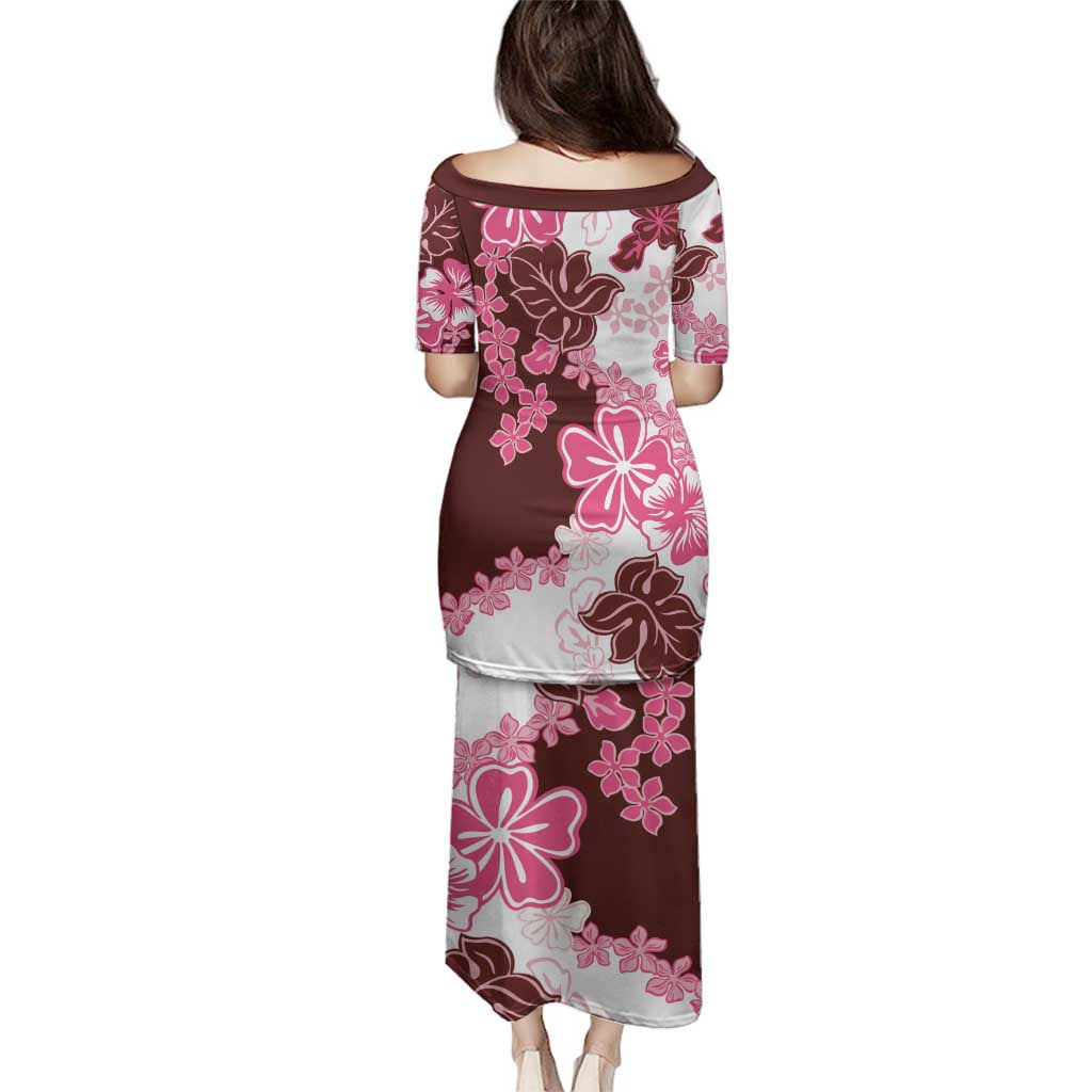 Pink Hibiscus Plumeria Floral Family Matching Puletasi and Hawaiian Shirt LT01 - Polynesian Pride