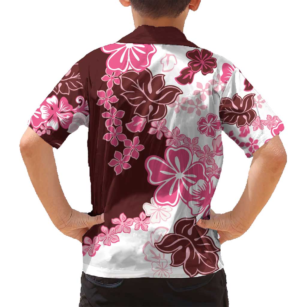 Pink Hibiscus Plumeria Floral Family Matching Summer Maxi Dress and Hawaiian Shirt LT01 - Polynesian Pride