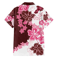 Pink Hibiscus Plumeria Floral Family Matching Tank Maxi Dress and Hawaiian Shirt LT01 - Polynesian Pride