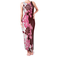 Pink Hibiscus Plumeria Floral Family Matching Tank Maxi Dress and Hawaiian Shirt LT01 Mom's Dress Pink - Polynesian Pride