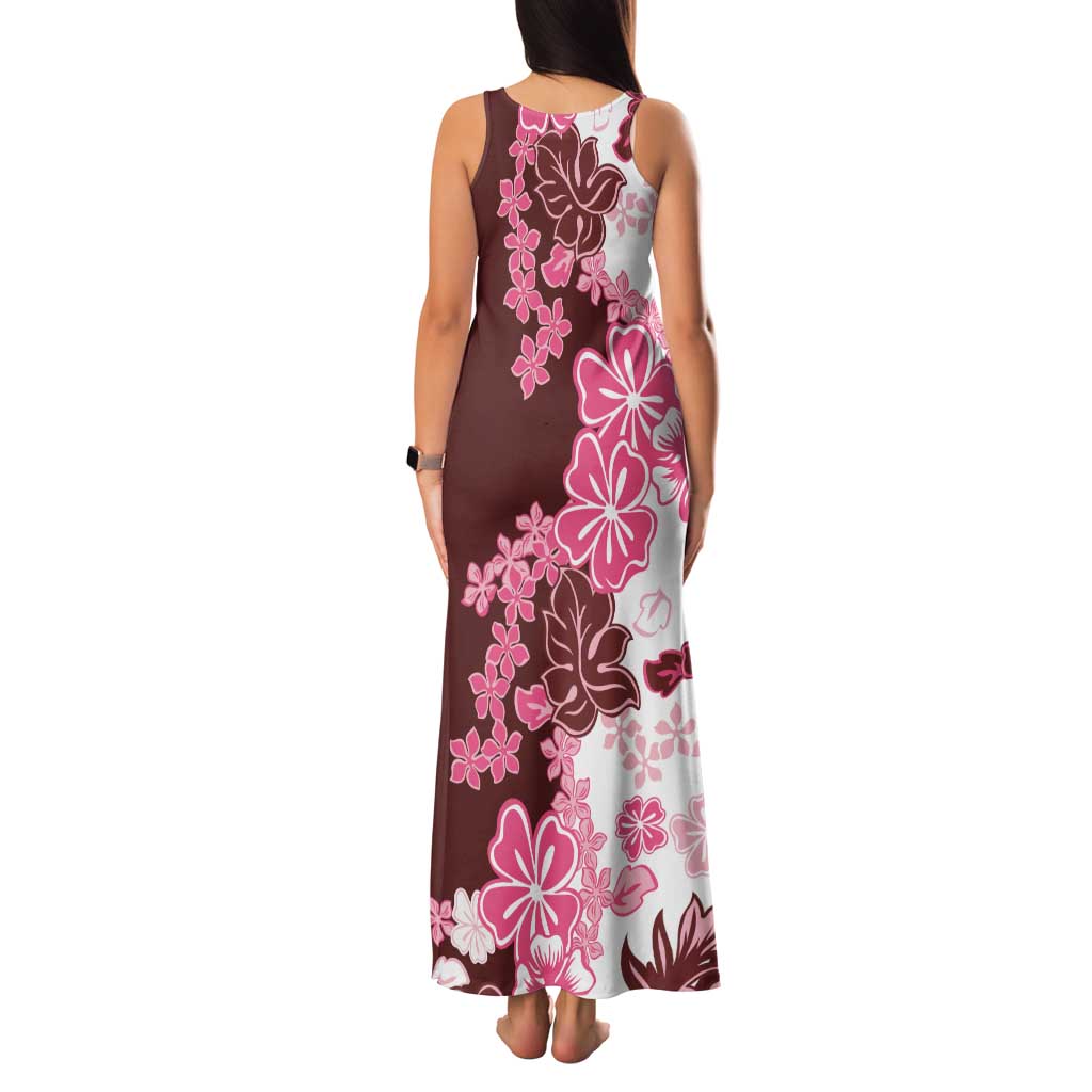 Pink Hibiscus Plumeria Floral Family Matching Tank Maxi Dress and Hawaiian Shirt LT01 - Polynesian Pride