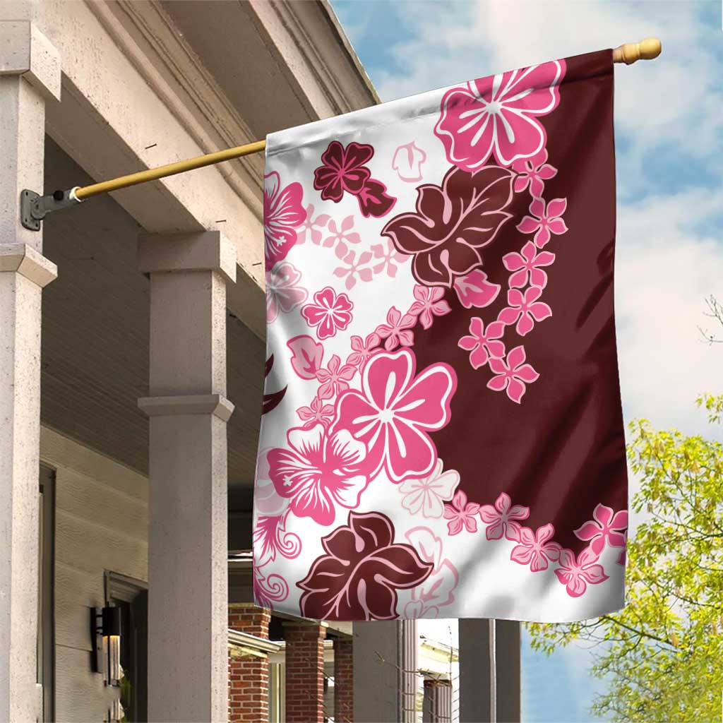 Pink Hibiscus Plumeria Floral Garden Flag LT01 House Flag Pink - Polynesian Pride