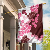Pink Hibiscus Plumeria Floral Garden Flag LT01 House Flag Pink - Polynesian Pride