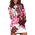 Pink Hibiscus Plumeria Floral Hoodie Dress - Polynesian Pride
