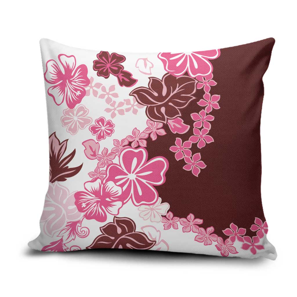 Pink Hibiscus Plumeria Floral Pillow Cover LT01 Pink - Polynesian Pride