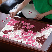 Pink Hibiscus Plumeria Floral Puzzle LT01