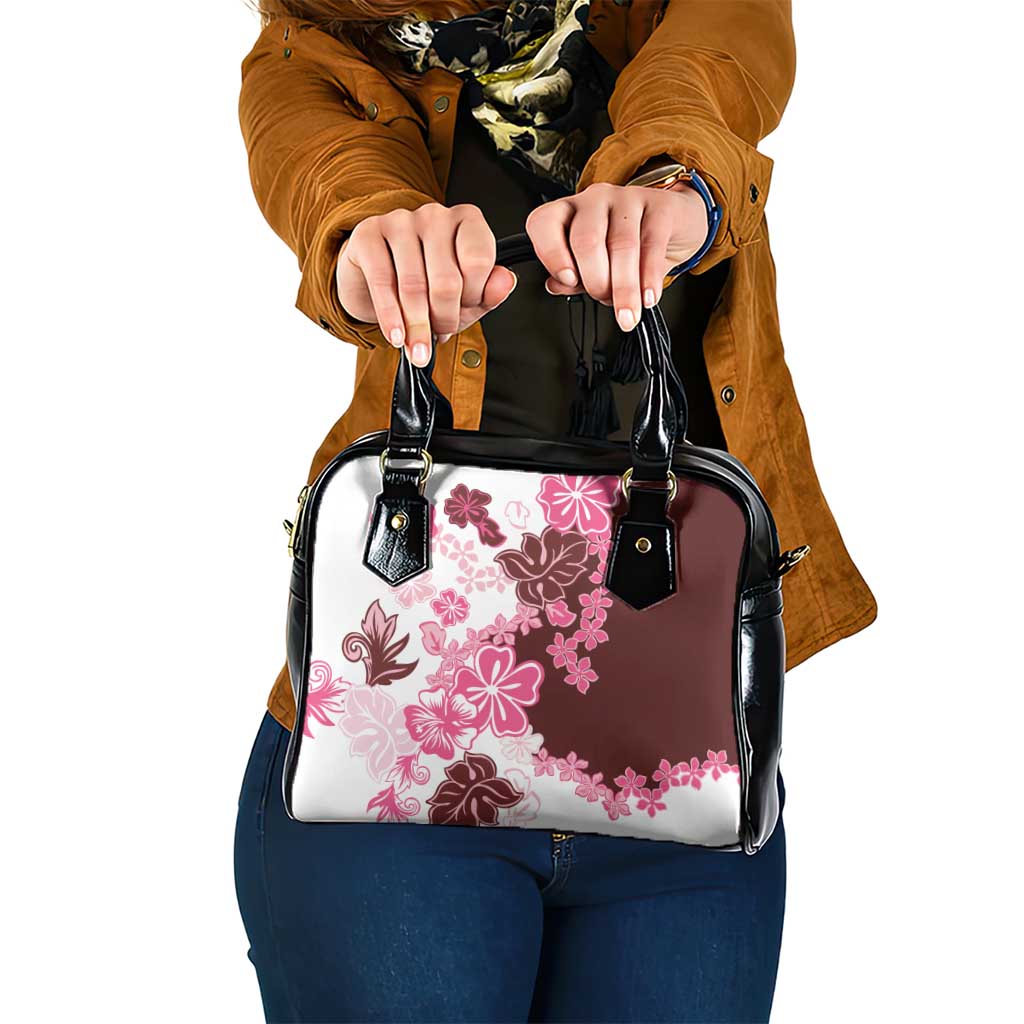 Pink Hibiscus Plumeria Floral Shoulder Handbag - Polynesian Pride