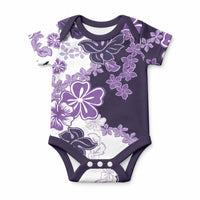 Purple Hibiscus Plumeria Floral Baby Onesie