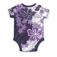 Purple Hibiscus Plumeria Floral Baby Onesie