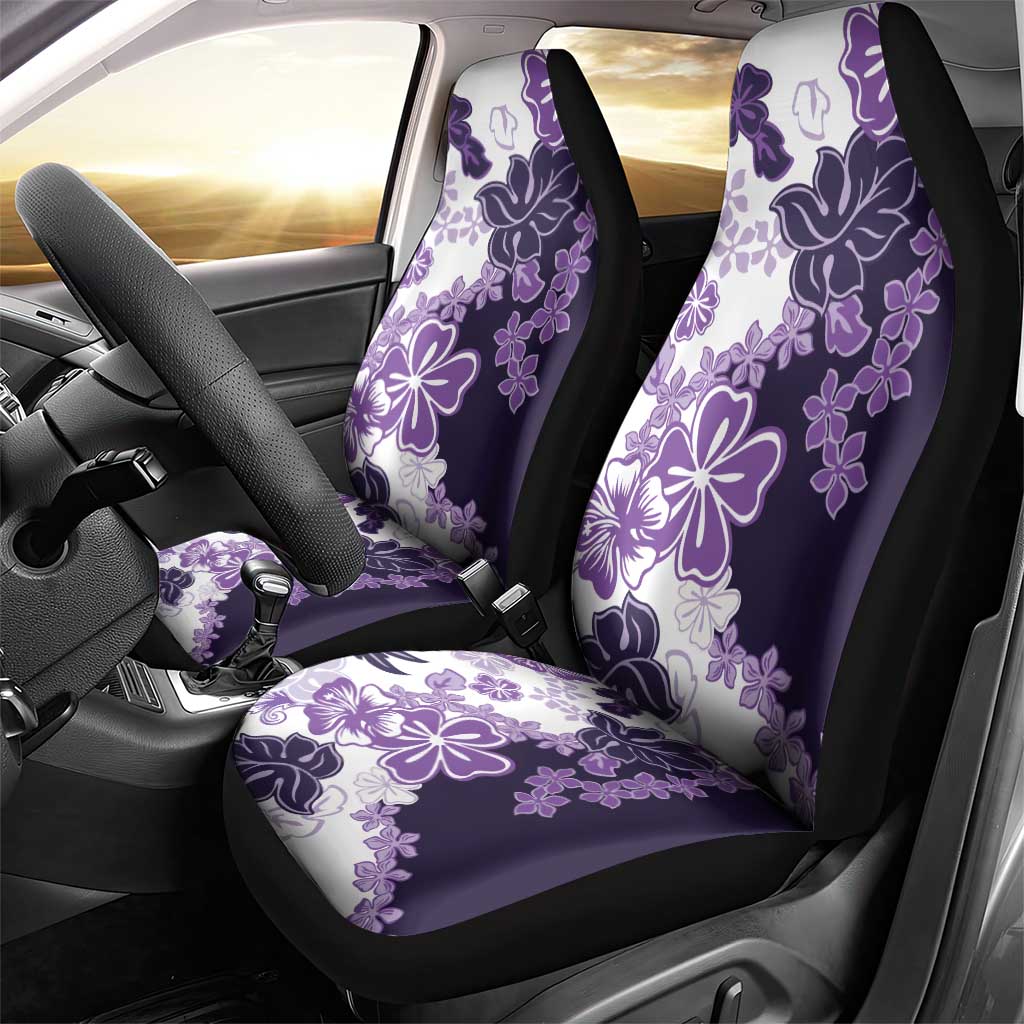 Purple Hibiscus Plumeria Floral Car Seat Cover - Polynesian Pride