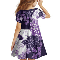 Purple Hibiscus Plumeria Floral Family Matching Off The Shoulder Long Sleeve Dress and Hawaiian Shirt LT01 - Polynesian Pride