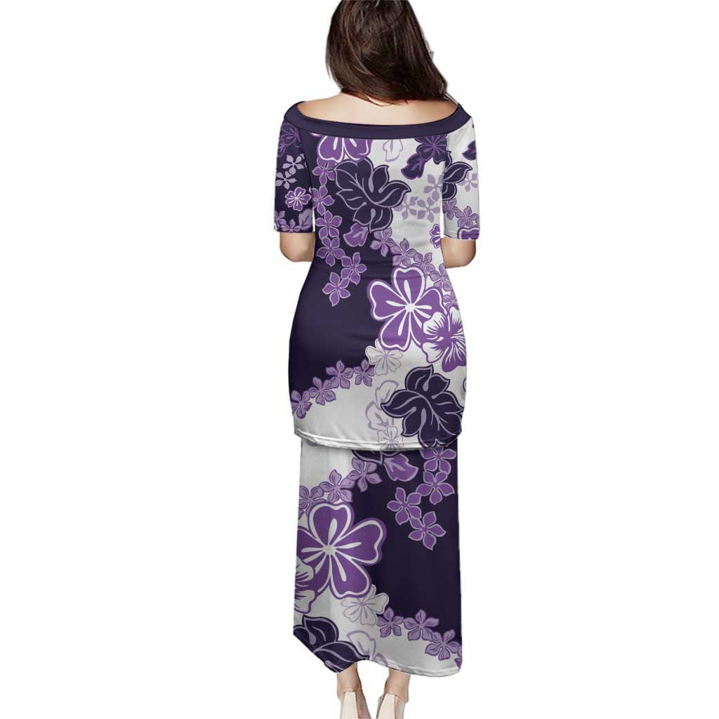 Purple Hibiscus Plumeria Floral Family Matching Puletasi and Hawaiian Shirt LT01 - Polynesian Pride
