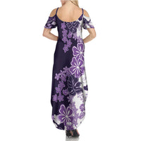 Purple Hibiscus Plumeria Floral Family Matching Summer Maxi Dress and Hawaiian Shirt LT01 - Polynesian Pride