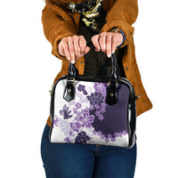 Purple Hibiscus Plumeria Floral Shoulder Handbag LT01 One Size Purple - Polynesian Pride