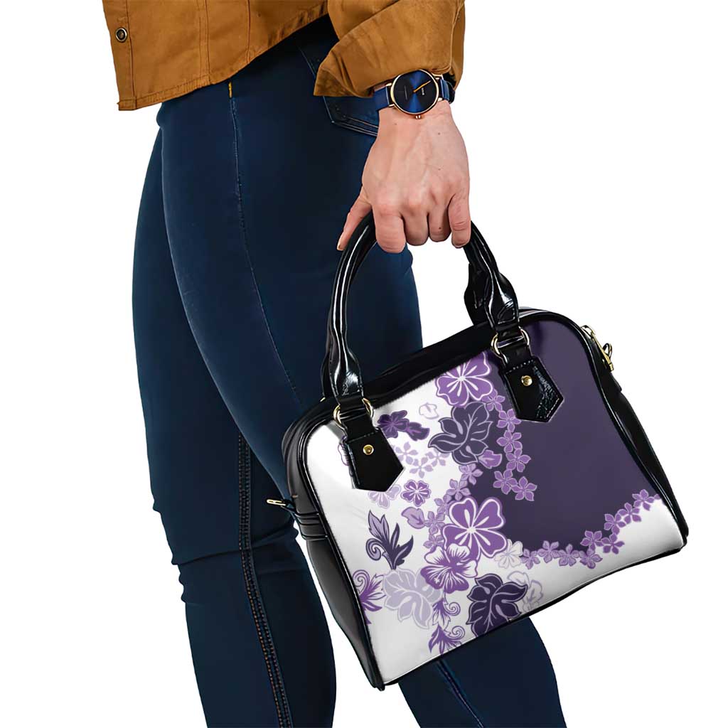 Purple Hibiscus Plumeria Floral Shoulder Handbag LT01 - Polynesian Pride