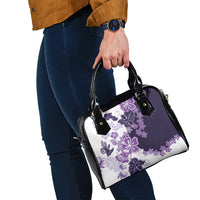 Purple Hibiscus Plumeria Floral Shoulder Handbag LT01 - Polynesian Pride