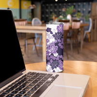 Purple Hibiscus Plumeria Floral Skinny Tumbler LT01 - Polynesian Pride