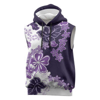 Purple Hibiscus Plumeria Floral Sleeveless Hoodie - Polynesian Pride