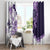 Purple Hibiscus Plumeria Floral Window Curtain - Polynesian Pride