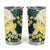 Yelow Teal Hibiscus Plumeria Floral Tumbler Cup - Polynesian Pride
