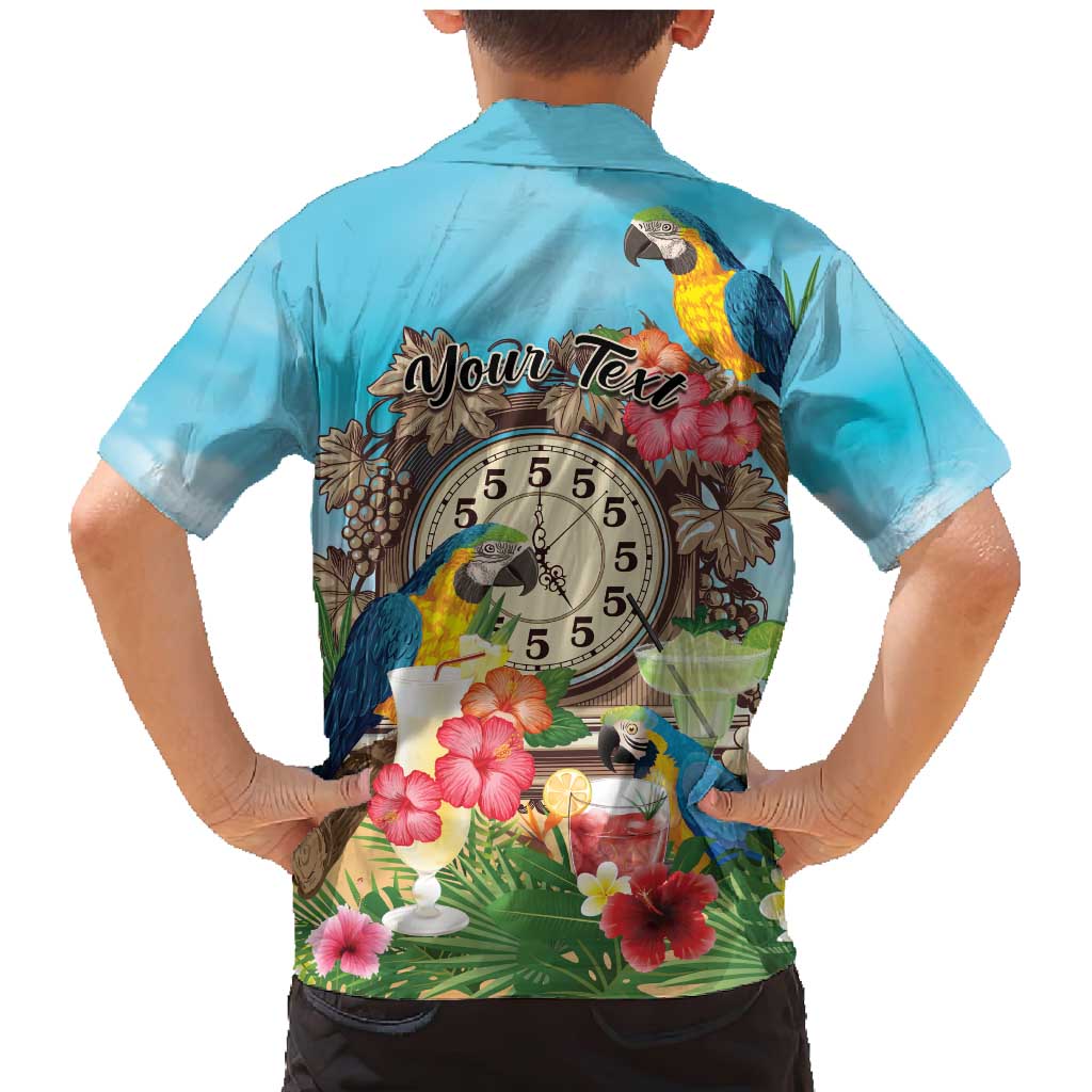 Personalized It's 5 o'clock Somewhere Family Matching Mermaid Dress and Hawaiian Shirt Hawaiian Tropical Parrots LT01 - Polynesian Pride