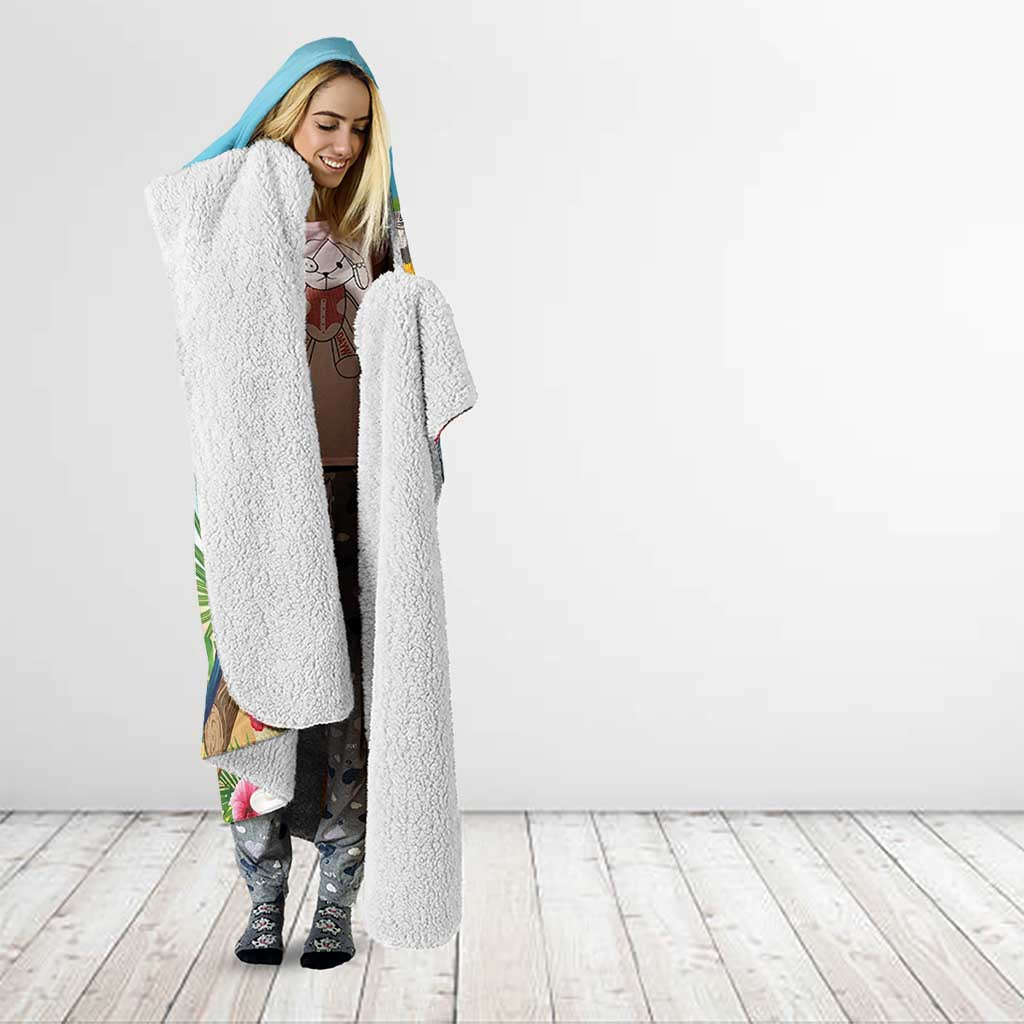 It's 5 o'clock Somewhere Hooded Blanket Hawaiian Tropical Parrots - Polynesian Pride