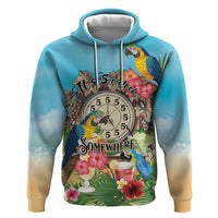 Personalized It's 5 o'clock Somewhere Hoodie Hawaiian Tropical Parrots - Polynesian Pride