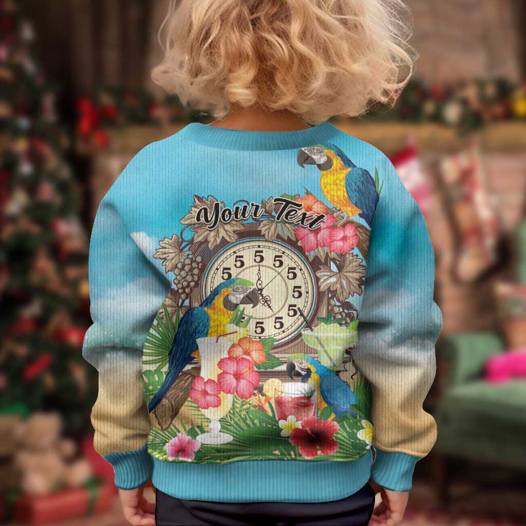 It's 5 o'clock Somewhere Kid Ugly Christmas Sweater Hawaiian Tropical Parrots LT01 - Polynesian Pride