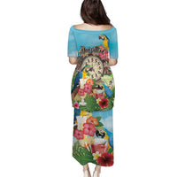 Personalized It's 5 o'clock Somewhere Puletasi Hawaiian Tropical Parrots - Polynesian Pride