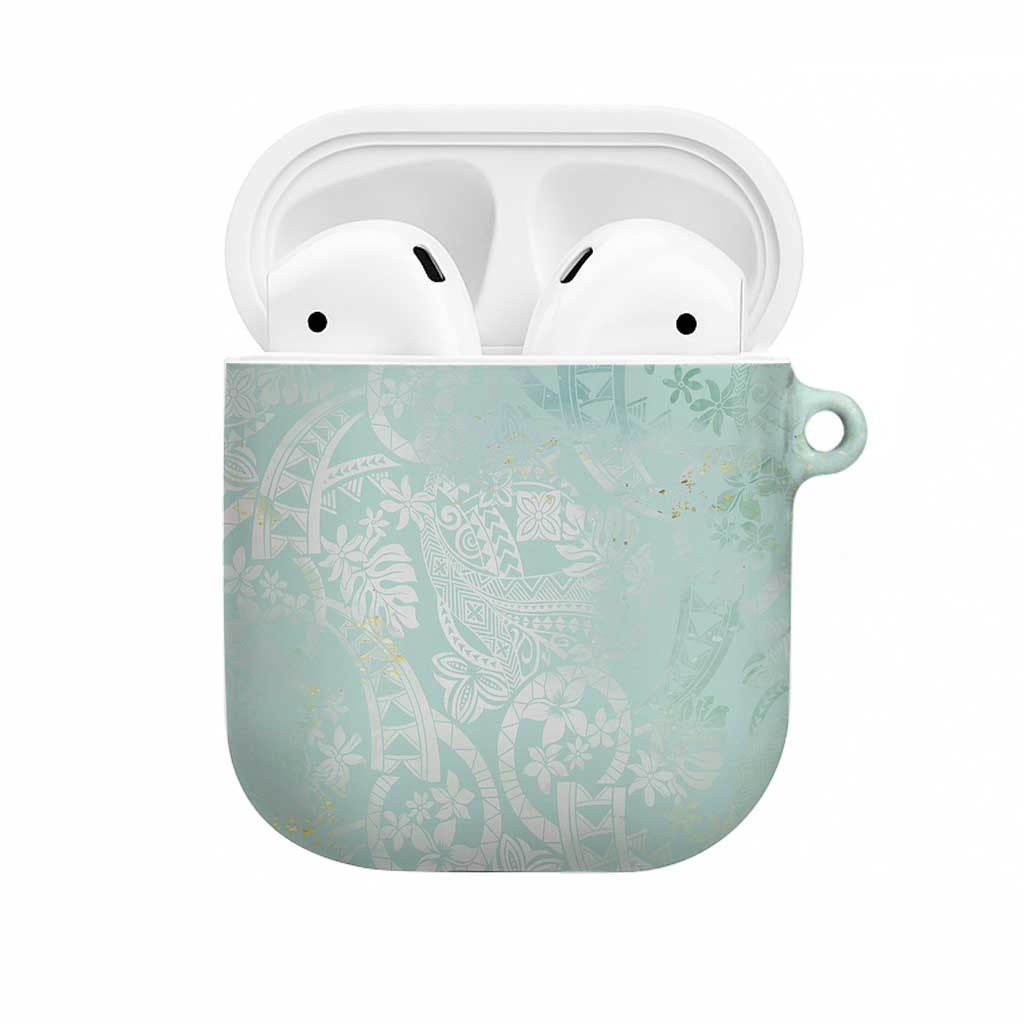 Polynesian Tiare Monstera Seafoam Green AirPods Case Liquid Style LT01 Green - Polynesian Pride