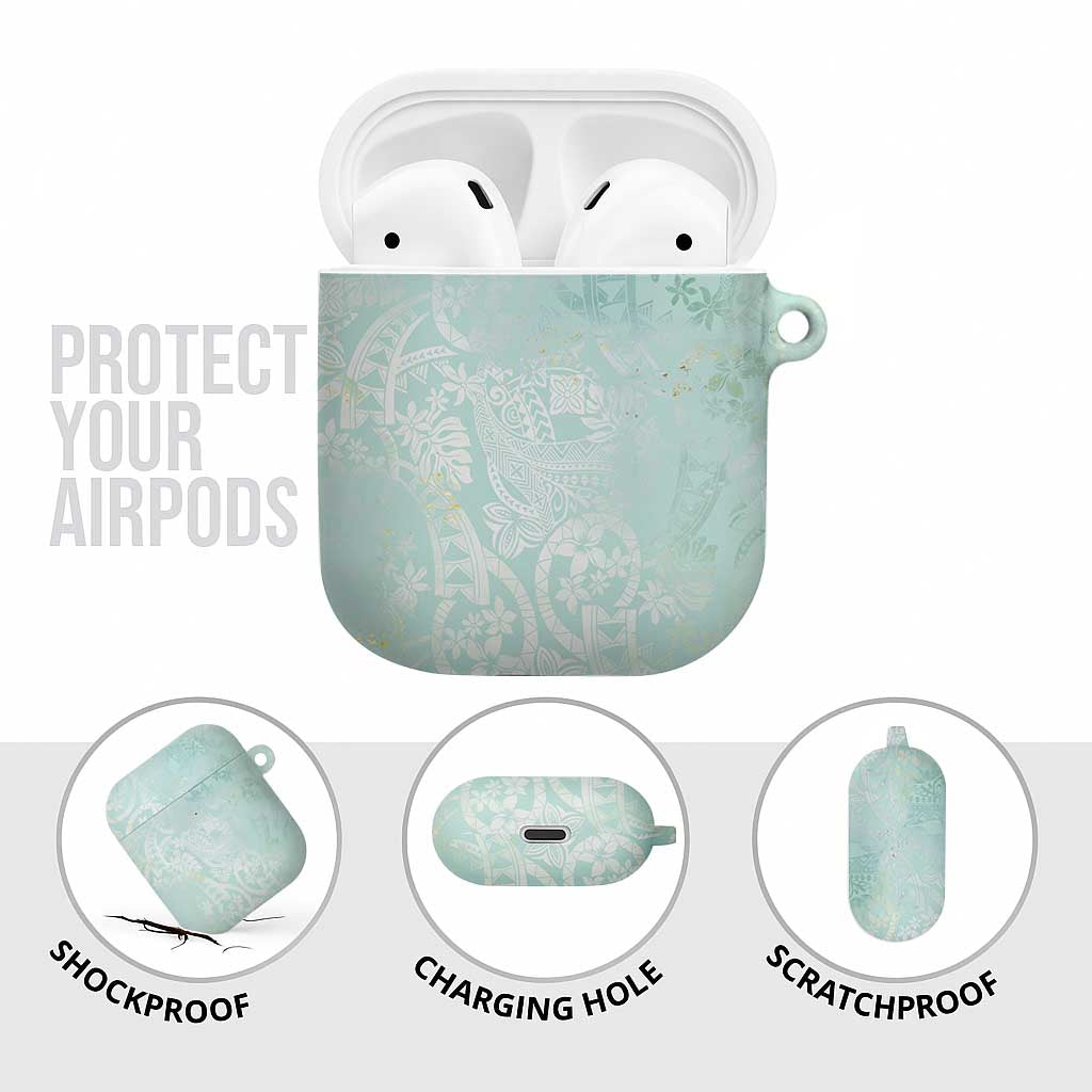 Polynesian Tiare Monstera Seafoam Green AirPods Case Liquid Style LT01 - Polynesian Pride