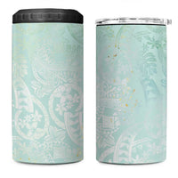 Polynesian Tiare Monstera Seafoam Green 4 in 1 Can Cooler Tumbler Liquid Style LT01 One Size: 16 oz Green - Polynesian Pride