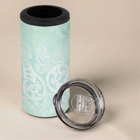 Polynesian Tiare Monstera Seafoam Green 4 in 1 Can Cooler Tumbler Liquid Style LT01 - Polynesian Pride