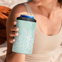 Polynesian Tiare Monstera Seafoam Green 4 in 1 Can Cooler Tumbler Liquid Style LT01 - Polynesian Pride