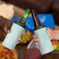 Polynesian Tiare Monstera Seafoam Green 4 in 1 Can Cooler Tumbler Liquid Style LT01 - Polynesian Pride