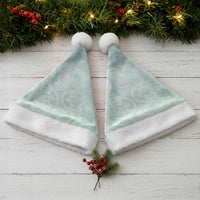 Polynesian Tiare Monstera Seafoam Green Christmas Santa Hat Liquid Style LT01 - Polynesian Pride