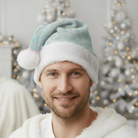Polynesian Tiare Monstera Seafoam Green Christmas Santa Hat Liquid Style LT01 - Polynesian Pride