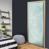 Polynesian Tiare Monstera Seafoam Green Door Cover Liquid Style LT01 - Polynesian Pride