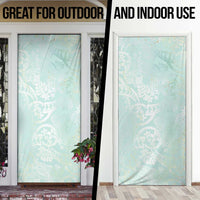 Polynesian Tiare Monstera Seafoam Green Door Cover Liquid Style LT01 - Polynesian Pride