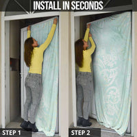 Polynesian Tiare Monstera Seafoam Green Door Cover Liquid Style LT01 - Polynesian Pride