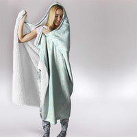 Polynesian Tiare Monstera Seafoam Green Hooded Blanket Liquid Style - Polynesian Pride