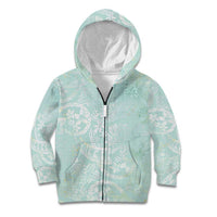Polynesian Tiare Monstera Seafoam Green Kid Hoodie Liquid Style - Polynesian Pride