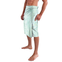 Polynesian Tiare Monstera Seafoam Green Lavalava Liquid Style - Polynesian Pride